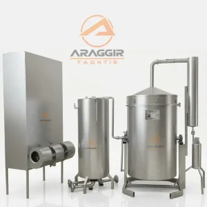 دستگاه عرق گیری 1000 لیتری تزریق بخار/گلاب گیر و اسانس گیر صنعتی