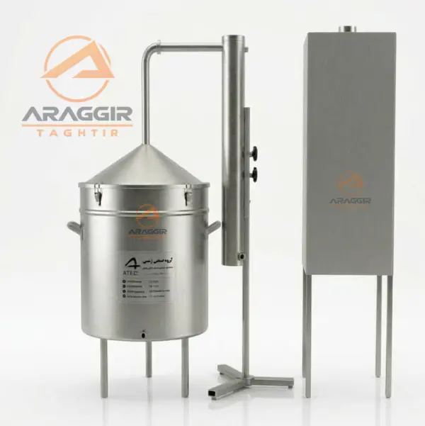 200 LITER AI PAYEDAR دستگاه عرق گیر ، گلاب گیر و اسانس گیر 200 لیتری پایه دار